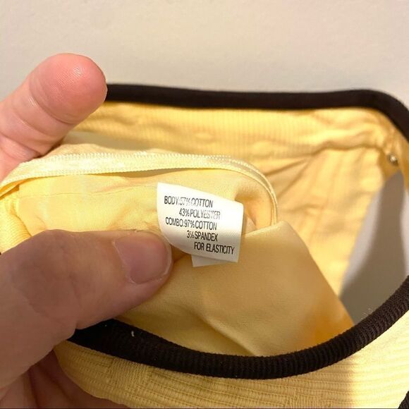 Kay Unger New York Yellow circle texture sleeveles - Picture 9 of 9